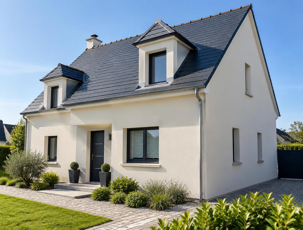 Façade claire d’une maison française rénovée